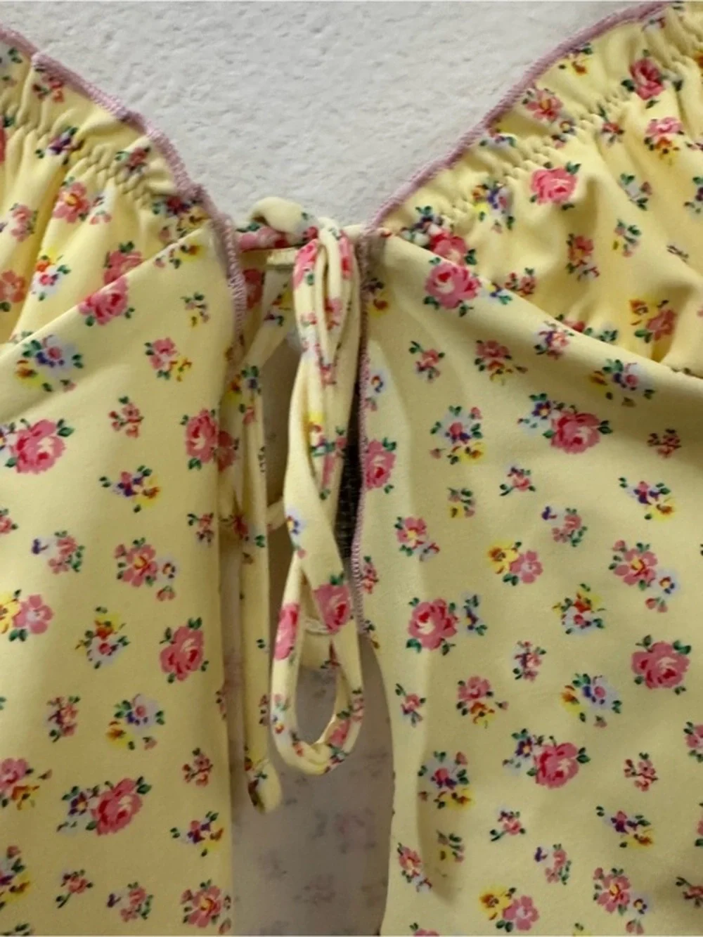 Frankies Bikinis‎ Halle Floral Tankini Bikini Swim Top Size Small Yellow